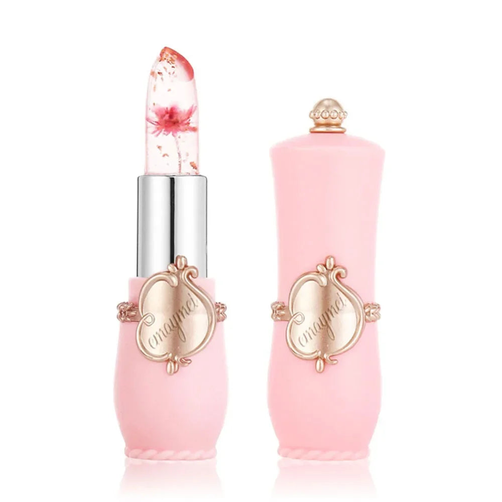 6-Piece Flower Jelly Lip Balm Gift Set – Color-Changing, Moisturizing, Crystal Clear Finish
