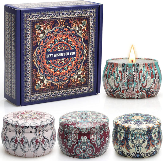 Scented Candle Gifts for Women, 4.4Oz Aromatherapy Candles for Home Scented, Soy Candles Set, Lavender Candle Gifts for Mom, Christmas, Birthday, Mother'S Day, Valentine'S Day, Pack of 4