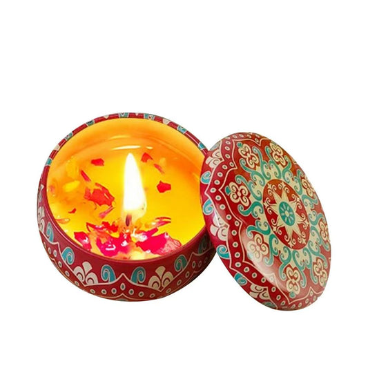 Vintage Floral Scented Candle – 80g Soy Wax Jar | Aromatherapy Gift Candle (Violet, Gardenia, Blood Orange, Vanilla)