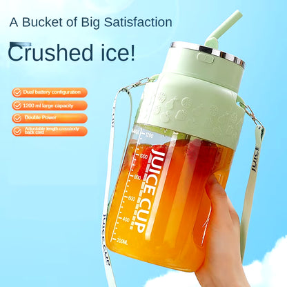 1200Ml Electric Fruit Juicer 14 Blade Portable Home USB Rechargeable Sports Bottle Juicing Cup Mixer for Shakes and Smoothies