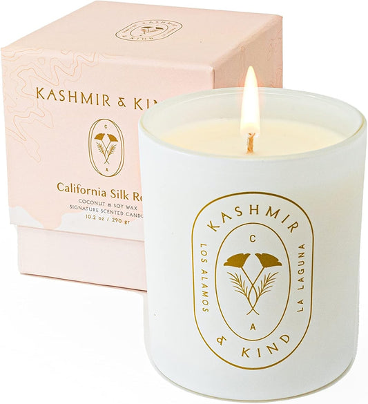 Luxury All Natural Island Scented Soy Wax Candle, Signature Scented - California Silk Road, Nontoxic 10.2 Oz Long - Lasting 70 Hours